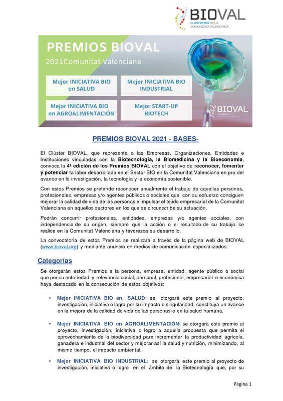 Bases Premios BIOVAL 2021