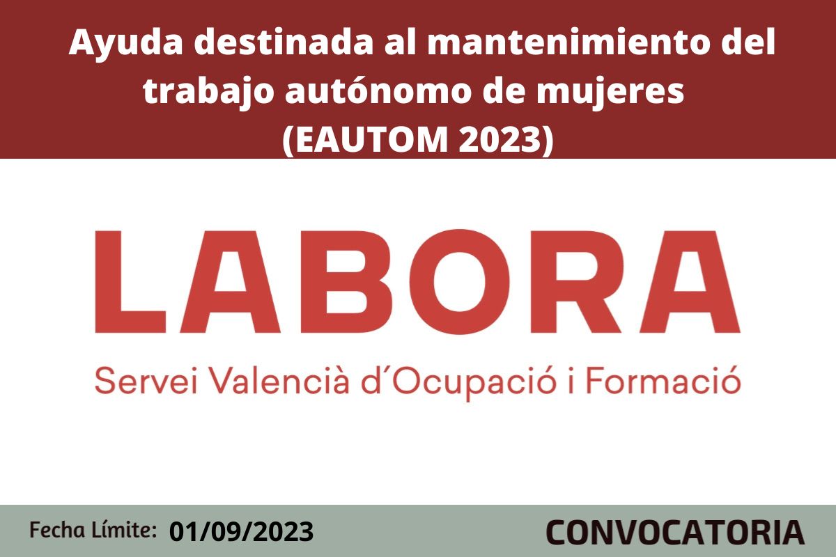 EAUTOM 2023 Ayuda al mantenimiento del trabajo autónomo de mujeres
