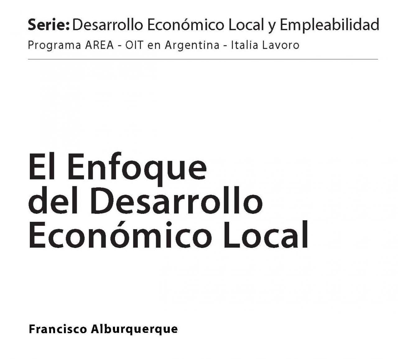 El enfoque del desarrollo económico local