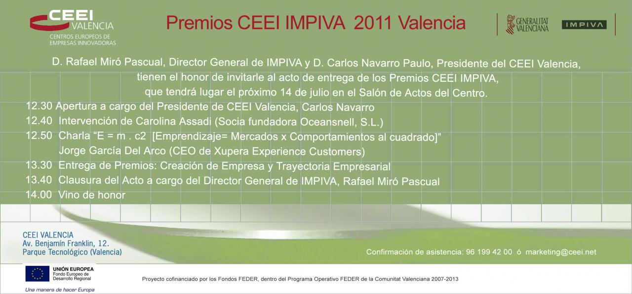 Invitaci�n Premios CEEI-IMPIVA 2011 Valencia