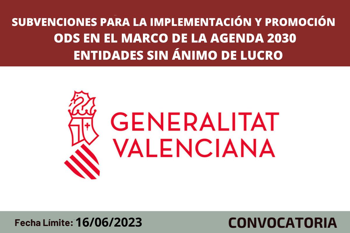 Subvenciones para la implementación y promoción ODS en el marco de la Agenda 2030 entidades sin ánimo de lucro
