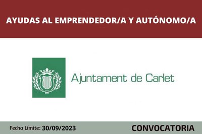 Ayudas al emprendedor/a y aut�nomo/a en Carlet 2023