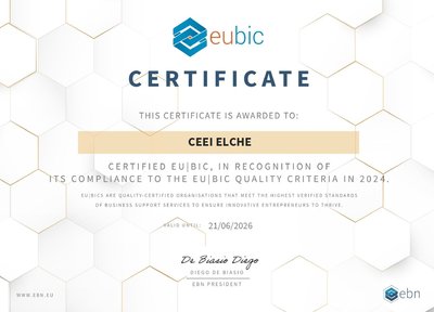 El CEEI Elche renueva su certificado europeo de calidad como organizacin EU|BIC