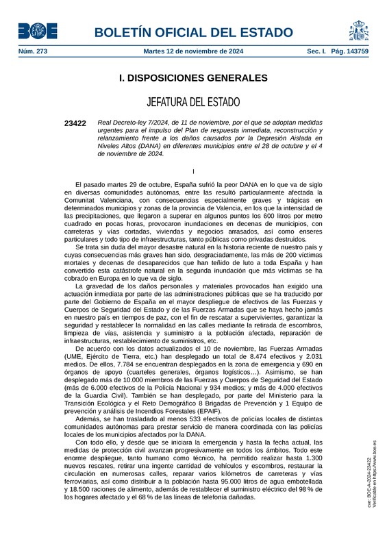 BOE 2� paquete medidas DANA Gobierno Espa�a