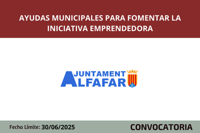 Ayudas Municipales para Fomentar la Iniciativa Emprendedora en el municipio de Alfafar, ejercicio 2025.