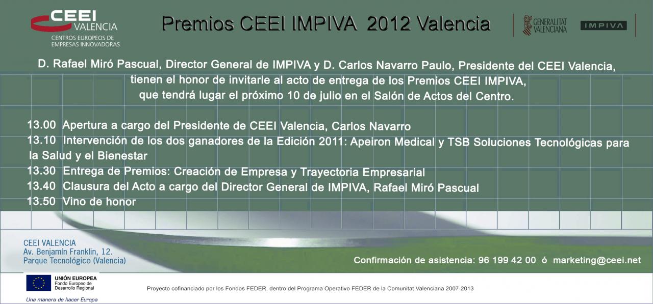 invitación premios ceei impiva valencia 2012