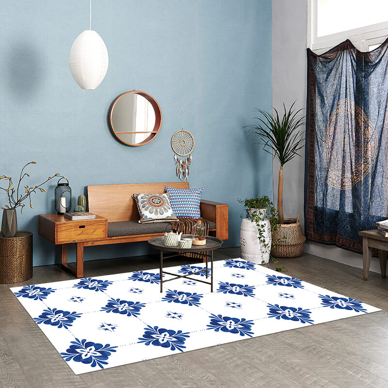alfombra vinilo azul